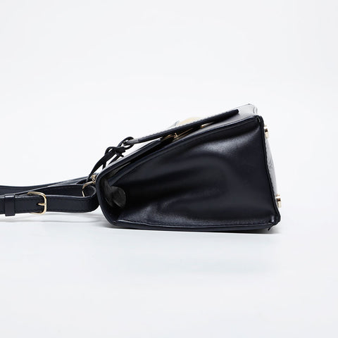 BALENCIAGA 2way leather Shoulder Bag Navy WS21458