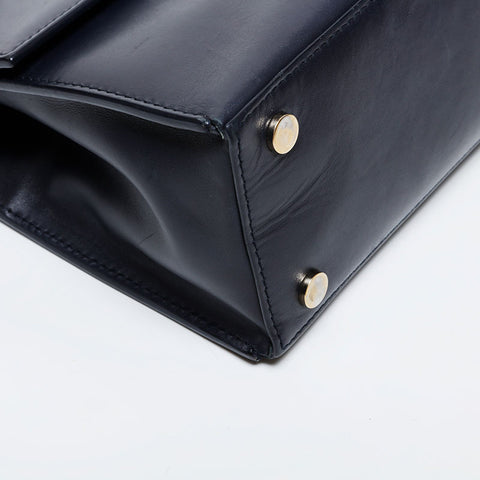 BALENCIAGA 2way leather Shoulder Bag Navy WS21458