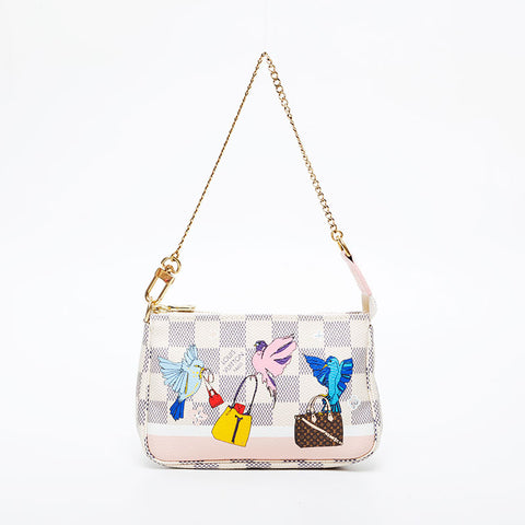LOUIS VUITTON 2018 Damier Azur Accessories Handbag white WS21459