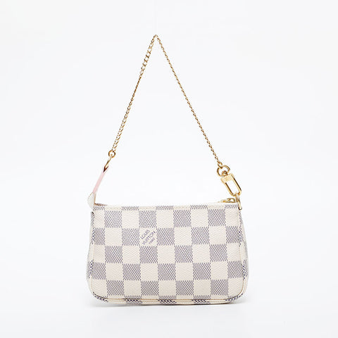 LOUIS VUITTON 2018 Damier Azur Accessories Handbag white WS21459
