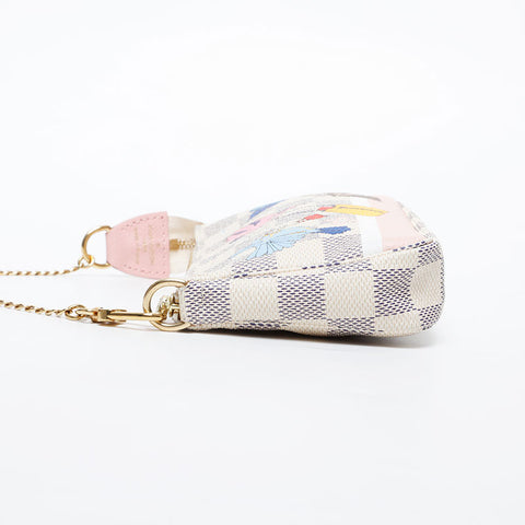 LOUIS VUITTON 2018 Damier Azur Accessories Handbag white WS21459