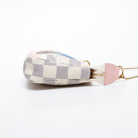 LOUIS VUITTON 2018 Damier Azur Accessories Handbag white WS21459