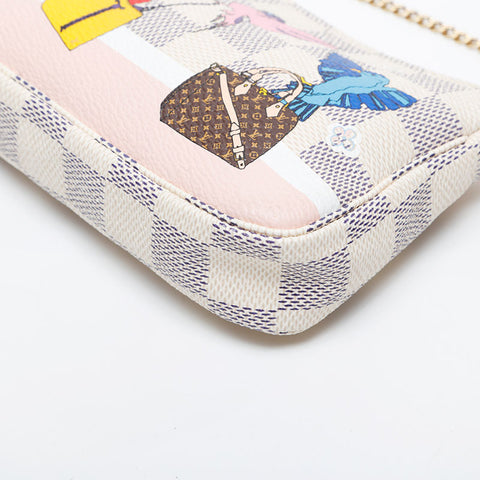 LOUIS VUITTON 2018 Damier Azur Accessories Handbag white WS21459