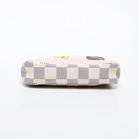 LOUIS VUITTON 2018 Damier Azur Accessories Handbag white WS21459