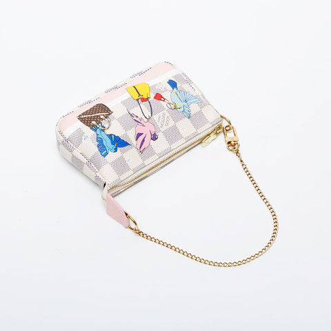LOUIS VUITTON 2018 Damier Azur Accessories Handbag white WS21459