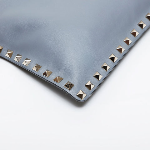 VALENTINO Leather studs Clutch bag gray WS21461