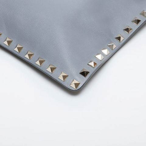 VALENTINO Leather studs Clutch bag gray WS21461