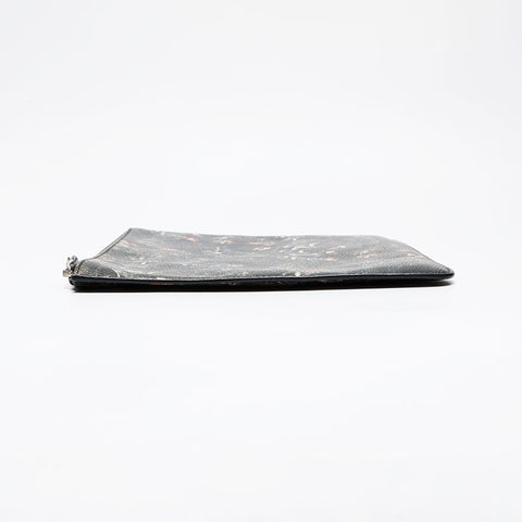 GIVENCHY Leather dog print Rottweiler Clutch bag black WS21462
