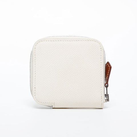 HERMES U engraving 2022 Coin case white WS21464