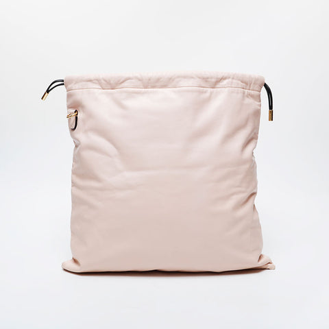 FENDI Leather Slim Clutch with Logo Shoulder Bag pink WS21465
