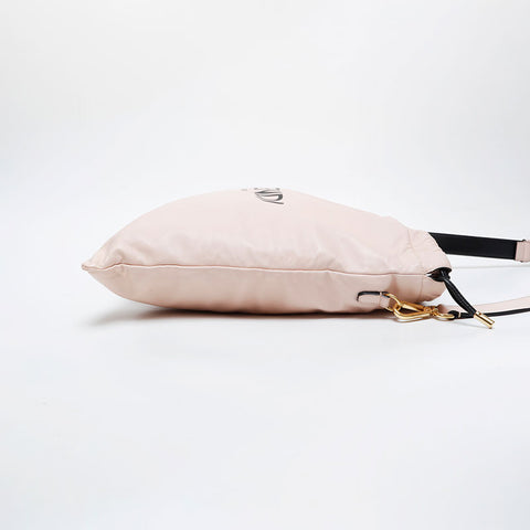 FENDI Leather Slim Clutch with Logo Shoulder Bag pink WS21465