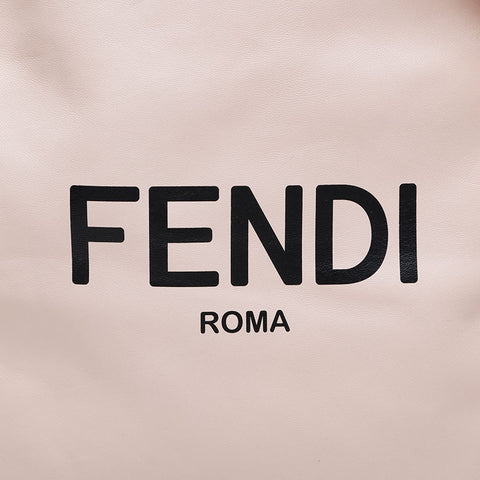 FENDI Leather Slim Clutch with Logo Shoulder Bag pink WS21465
