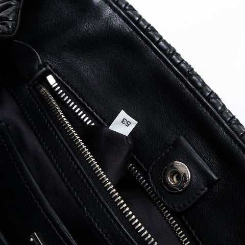Miu Miu Leather Matelasse Crystal 2way Handbag black WS21466