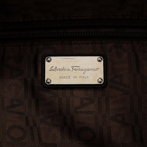 Salvatore Ferragamo Suede SilverMetal Handbag black WS21467