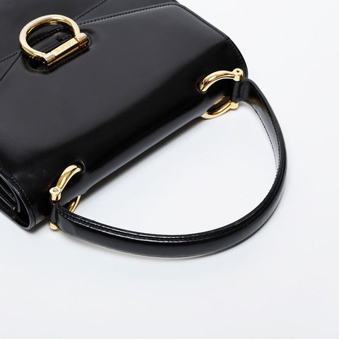 CELINE Gancini Gold Metal Handbag black WS21468