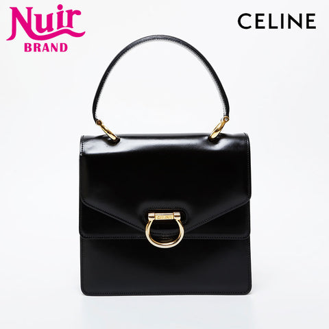 CELINE Gancini Gold Metal Handbag black WS21468