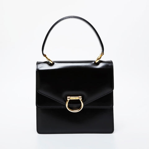 CELINE Gancini Gold Metal Handbag black WS21468