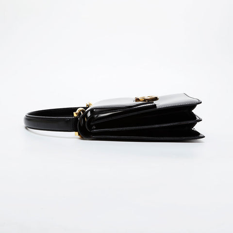 CELINE Gancini Gold Metal Handbag black WS21468
