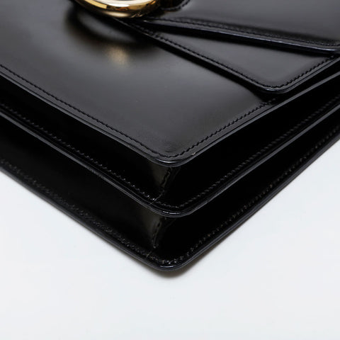 CELINE Gancini Gold Metal Handbag black WS21468