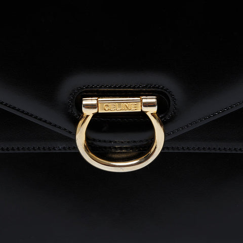CELINE Gancini Gold Metal Handbag black WS21468