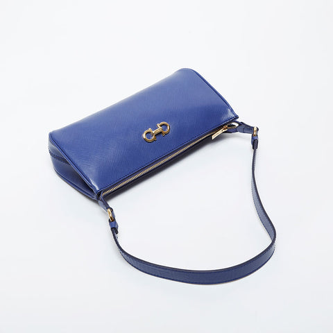 Salvatore Ferragamo Double Gancini one belt accessory pouch Shoulder Bag blue WS21470