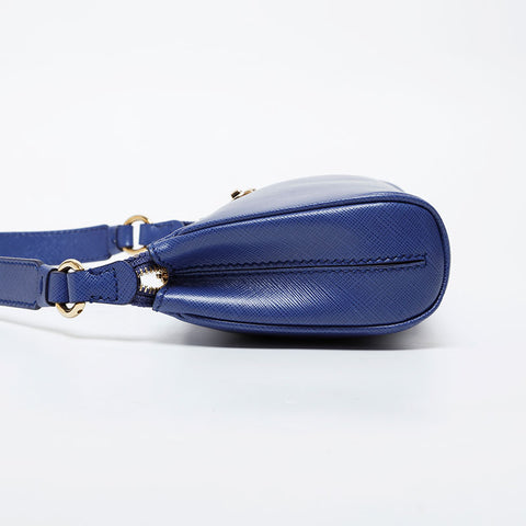 Salvatore Ferragamo Double Gancini one belt accessory pouch Shoulder Bag blue WS21470