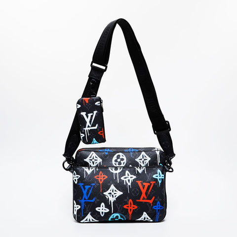 LOUIS VUITTON Eclipse Graffiti Trio Messenger Shoulder Bag multicolor WS21472