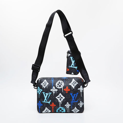 LOUIS VUITTON Eclipse Graffiti Trio Messenger Shoulder Bag multicolor WS21472