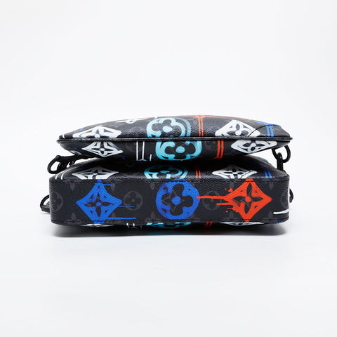 LOUIS VUITTON Eclipse Graffiti Trio Messenger Shoulder Bag multicolor WS21472