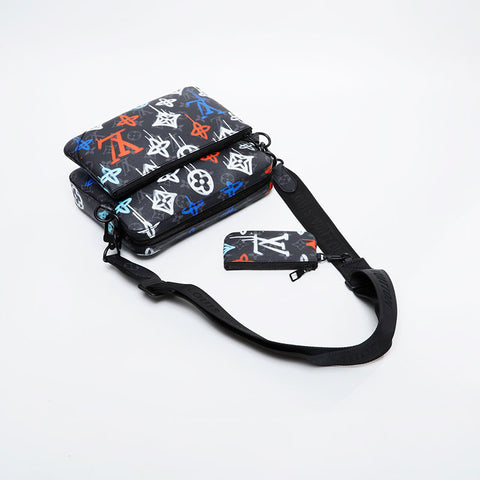 LOUIS VUITTON Eclipse Graffiti Trio Messenger Shoulder Bag multicolor WS21472