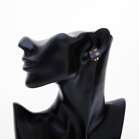 CHANEL COCO Mark Square 03A 2003 Earring black WS21473