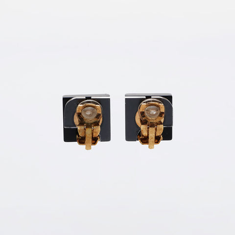 CHANEL COCO Mark Square 03A 2003 Earring black WS21473