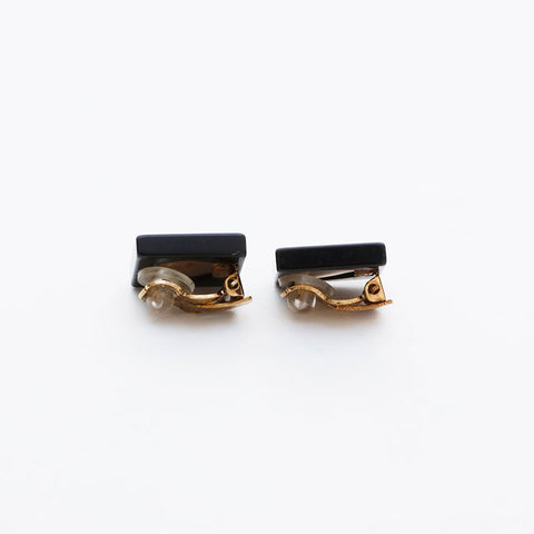 CHANEL COCO Mark Square 03A 2003 Earring black WS21473