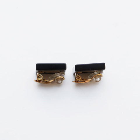 CHANEL COCO Mark Square 03A 2003 Earring black WS21473