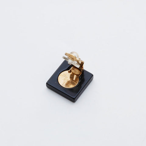 CHANEL COCO Mark Square 03A 2003 Earring black WS21473