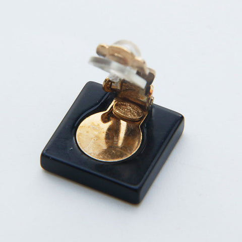 CHANEL COCO Mark Square 03A 2003 Earring black WS21473