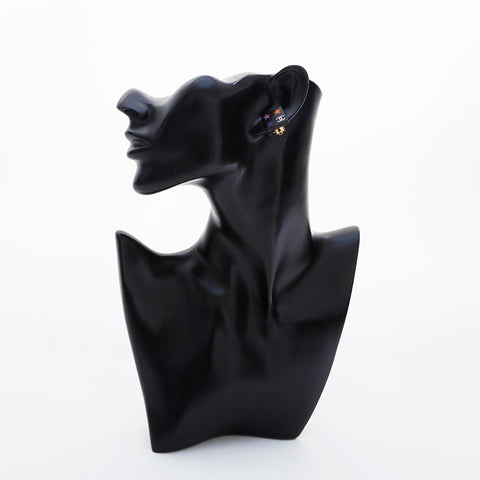 CHANEL COCO Mark Square 03A 2003 Earring black WS21473