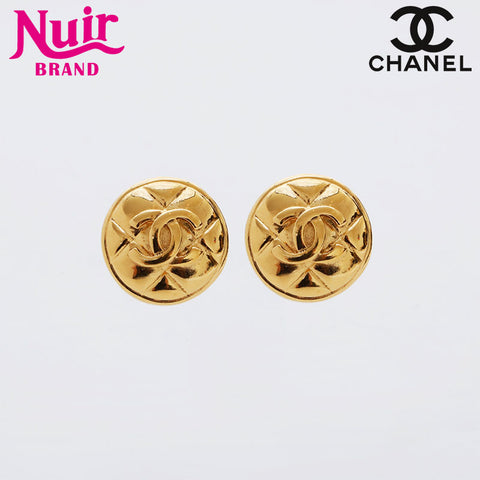 CHANEL COCO Mark Button Matelasse Earring gold WS21474