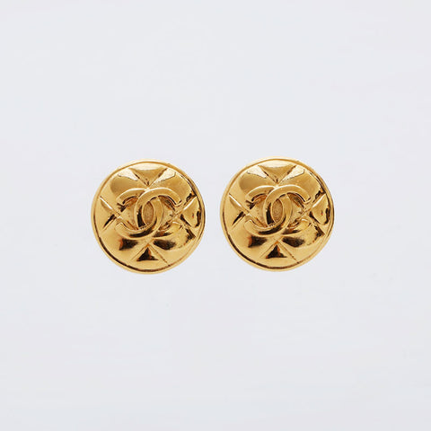CHANEL COCO Mark Button Matelasse Earring gold WS21474