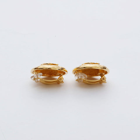 CHANEL COCO Mark Button Matelasse Earring gold WS21474