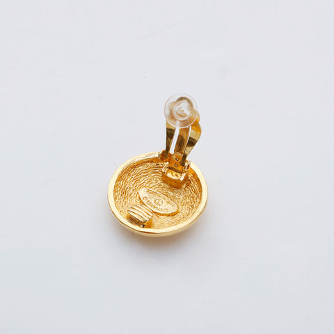 CHANEL COCO Mark Button Matelasse Earring gold WS21474
