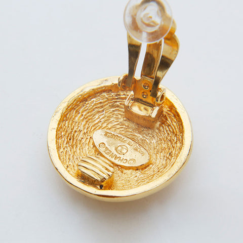 CHANEL COCO Mark Button Matelasse Earring gold WS21474