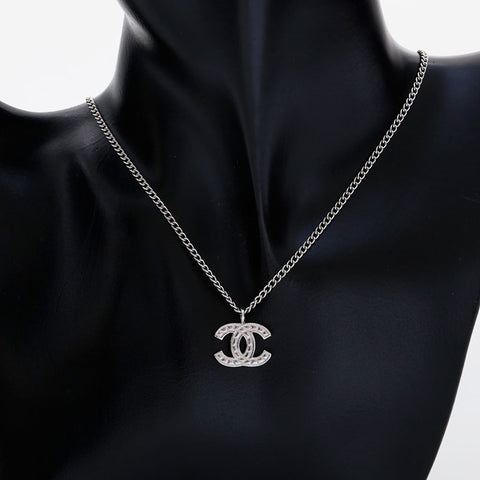 CHANEL 05V 2005 COCO Mark Necklace Silver WS21475