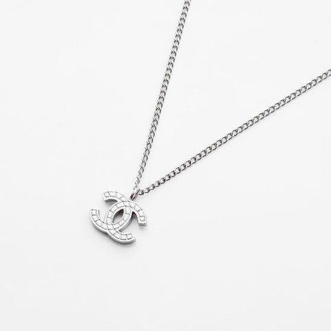 CHANEL 05V 2005 COCO Mark Necklace Silver WS21475