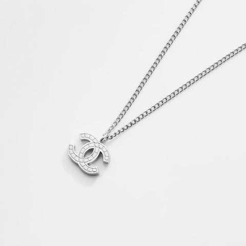 CHANEL 05V 2005 COCO Mark Necklace Silver WS21475