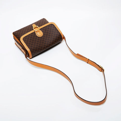 CELINE Macadam PVC Shoulder Bag Brown WS21476