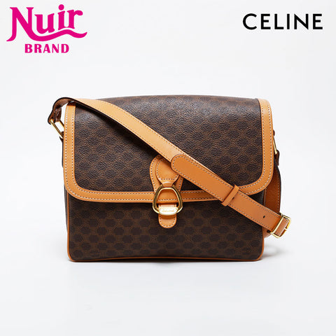 CELINE Macadam PVC Shoulder Bag Brown WS21476