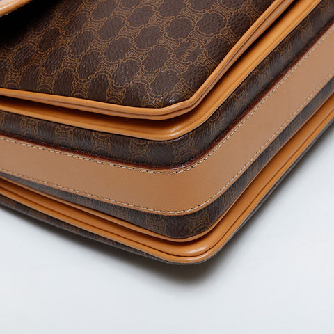 CELINE Macadam PVC Shoulder Bag Brown WS21476