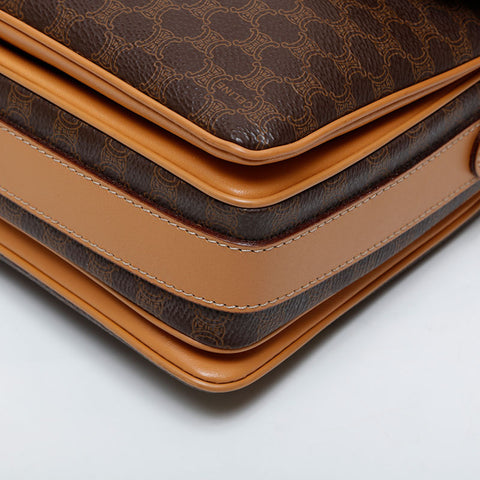 CELINE Macadam PVC Shoulder Bag Brown WS21476