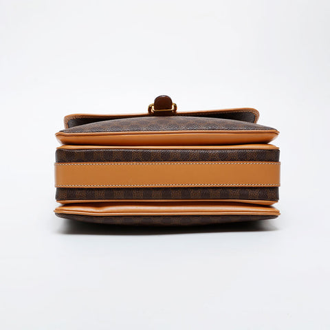 CELINE Macadam PVC Shoulder Bag Brown WS21476